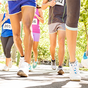 Group of people walking in 5K