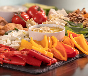 Close up of a snack board